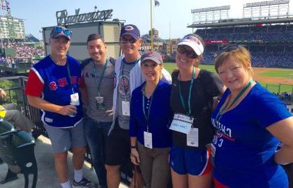 A group of Northwood University alum from the Chicago chapter posing for a photo